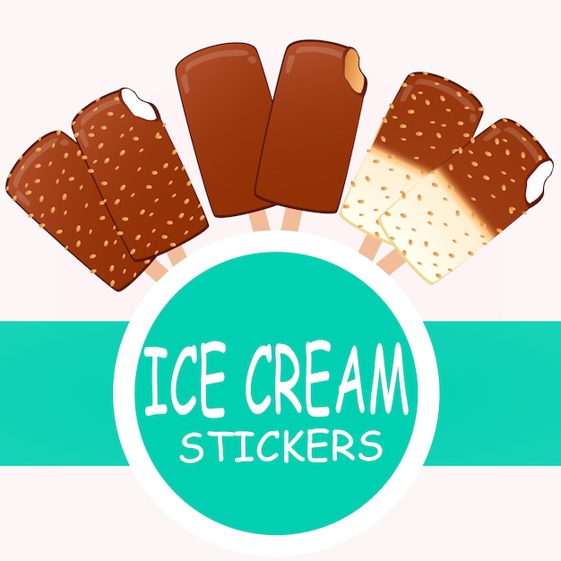 Ice cream icons set Cartoon design realistic Set ice cream icons on a white background Vector il