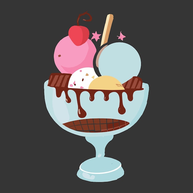 Ice cream illustration cone ice cream