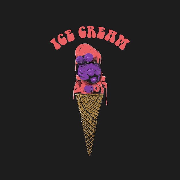 Ice cream illustration hand drawing