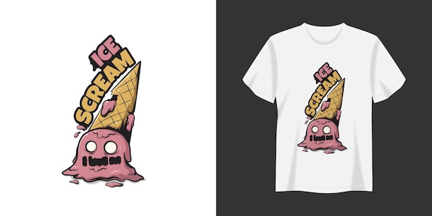 Ice Cream Illustration TShirt and Apparel Printing Design