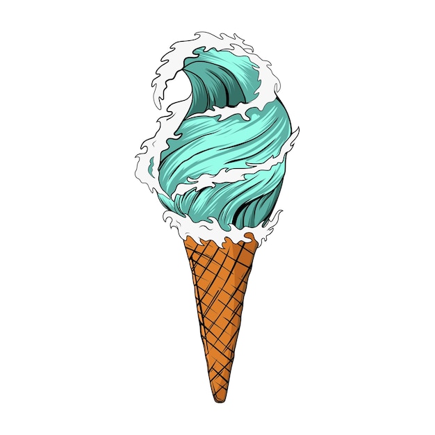 ice cream illustration for tshirt background