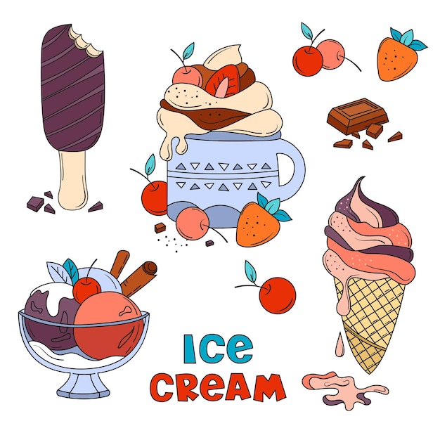 Ice cream is a delicious and beautiful set