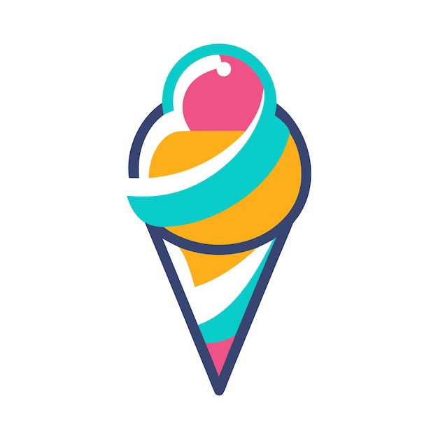 Vector ice cream logo design concept