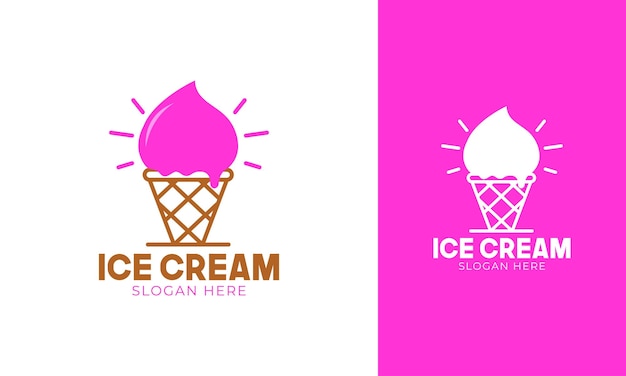 Ice cream logo design for the label with cute or simple concept