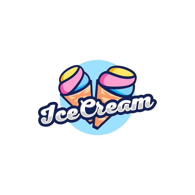 Ice Cream logo design vector illustration