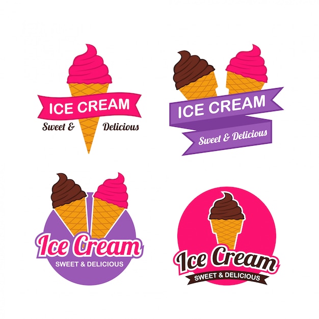 Ice Cream Logo Design Vector