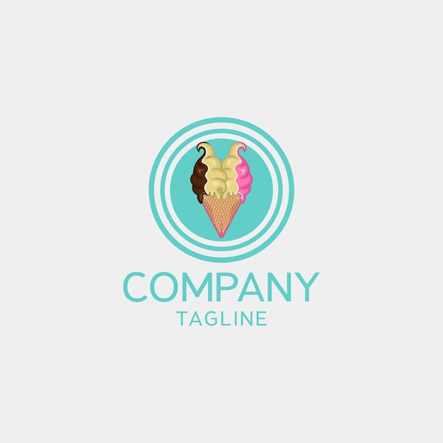 Vector ice cream logo design vector