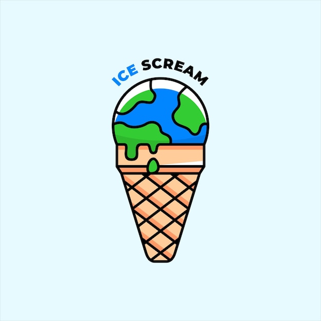 Ice cream logo premium vector