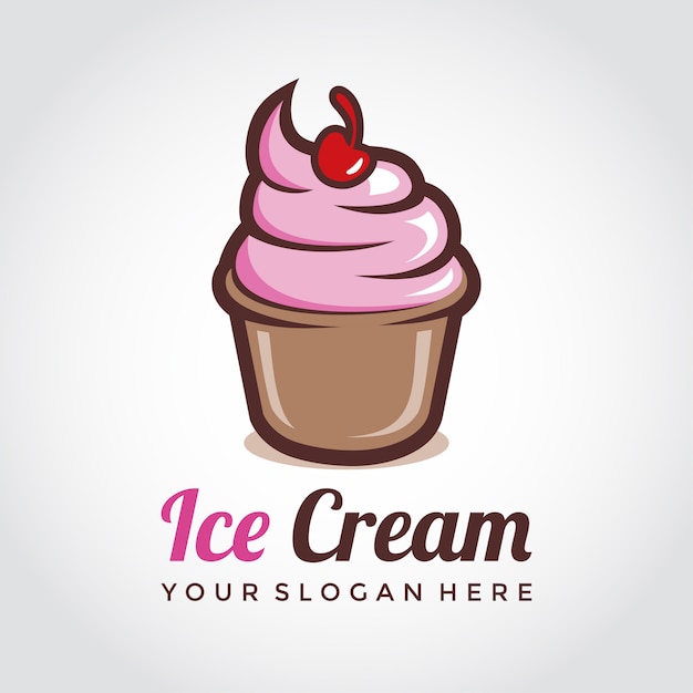 Ice Cream Logo template. cartoon style logo.