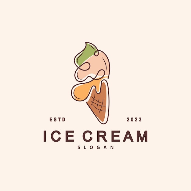 Ice Cream Logo Vector Fresh Sweet Soft Cold Food Simple Minimalist Inspiration Design