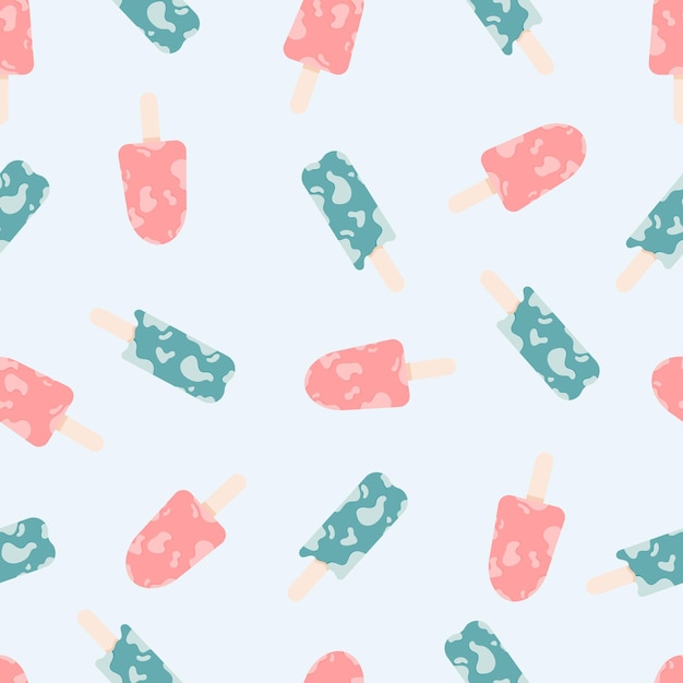 Ice Cream Pattern on Pastel Backgroundx9