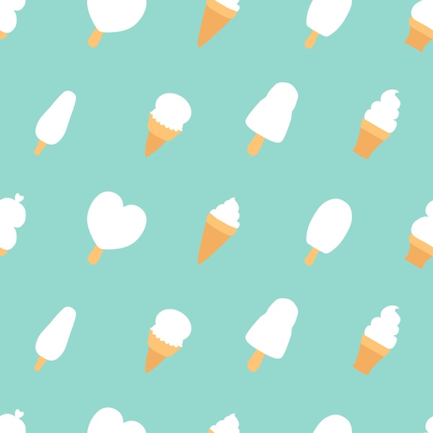 Ice cream seamless pattern blue repeat for any use vector illustration