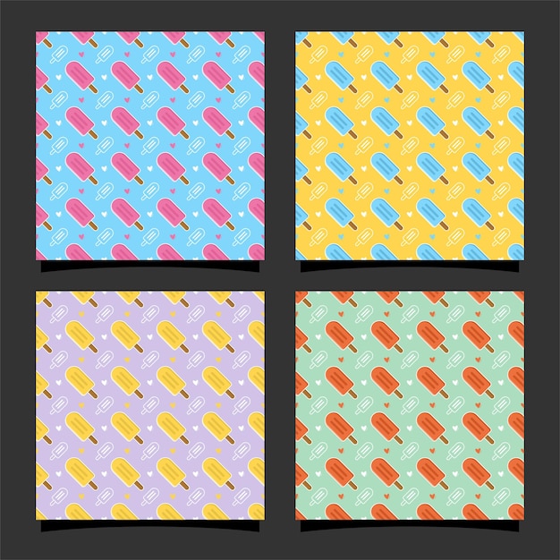 Ice cream seamless pattern design collection