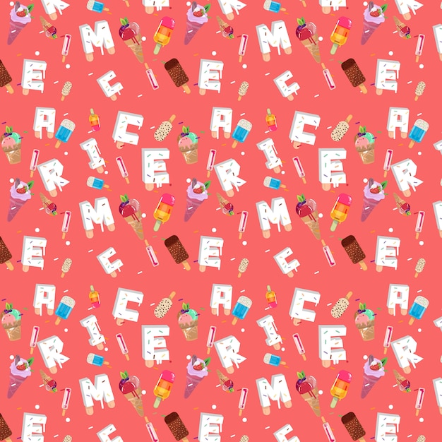 Ice cream seamless pattern