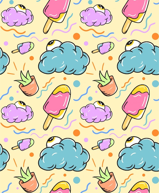 Ice cream seamless pattern