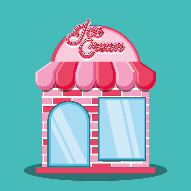 Ice cream shop facade