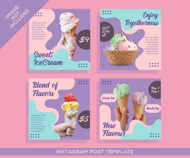 Ice cream social media instagram post