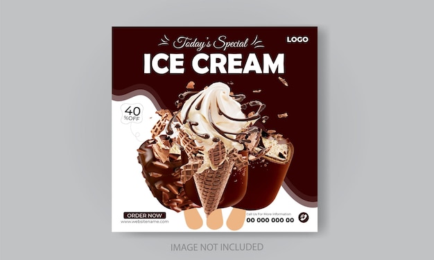 Ice cream social media post design template