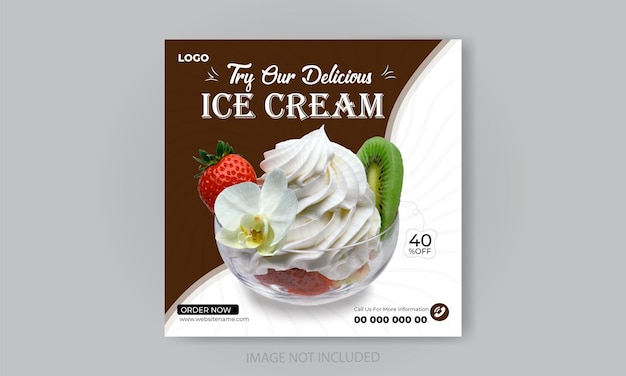 Ice cream social media post design template