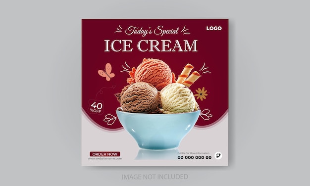 Ice cream social media post design template