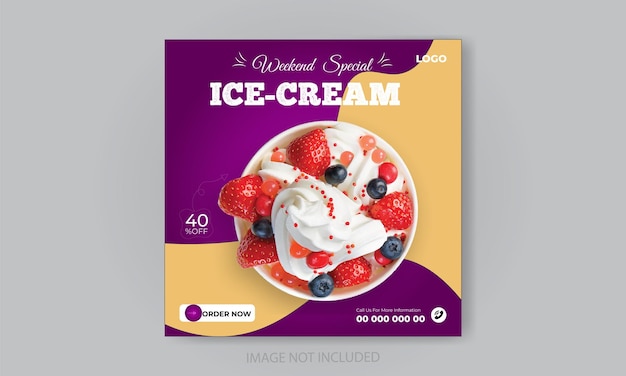 Ice cream social media post design template