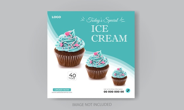 Ice cream social media post design template