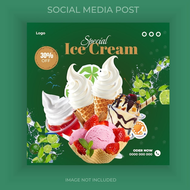 Ice cream social media post or facebook post