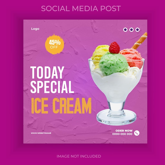 Ice cream social media post or facebook post