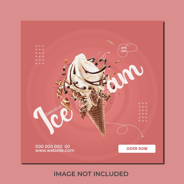 Ice cream Social media post template vector design