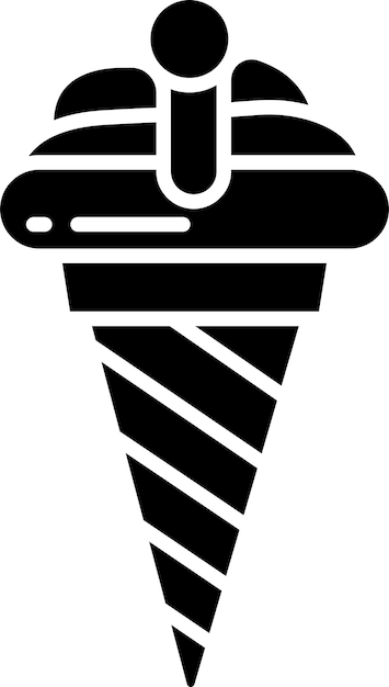 Vector ice cream solid glyph vector illustration