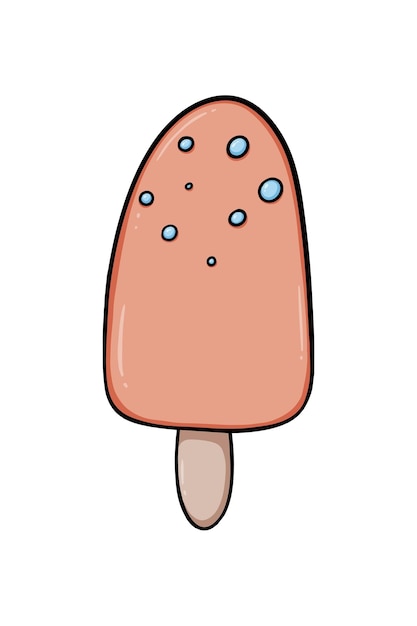 Ice cream stick with sprinkles food cooling sweet dessert doodle linear cartoon coloring