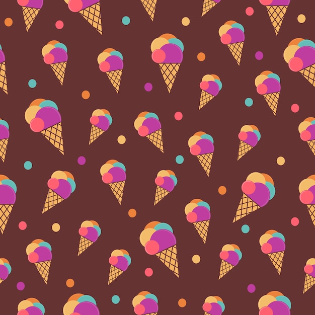 ice cream summer collection seamless pattern