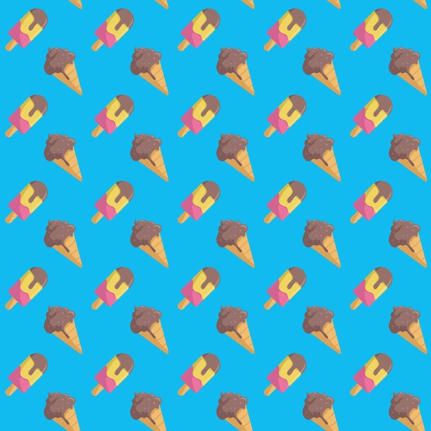 ice cream summer seamless pattern