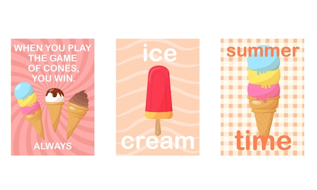 Ice Cream text on comic book background. Retro pop art comic style social media post, invitation