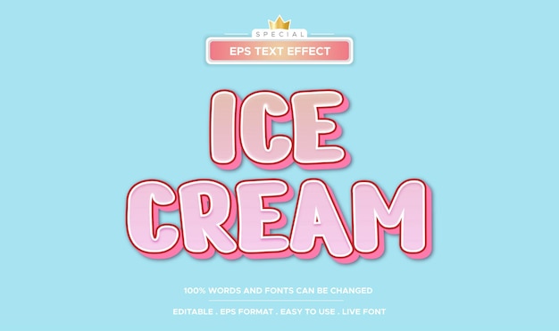 Ice cream text effect editable