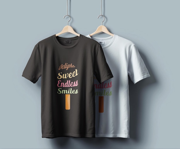 ice cream theme typography tshirt design editable