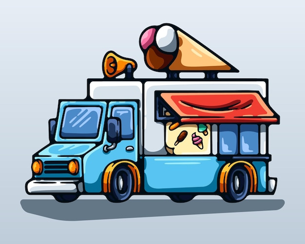 Ice Cream Truck Cartoon Concept