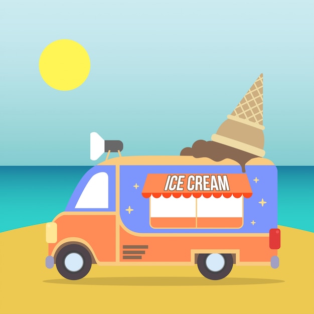 Ice cream truck illustration