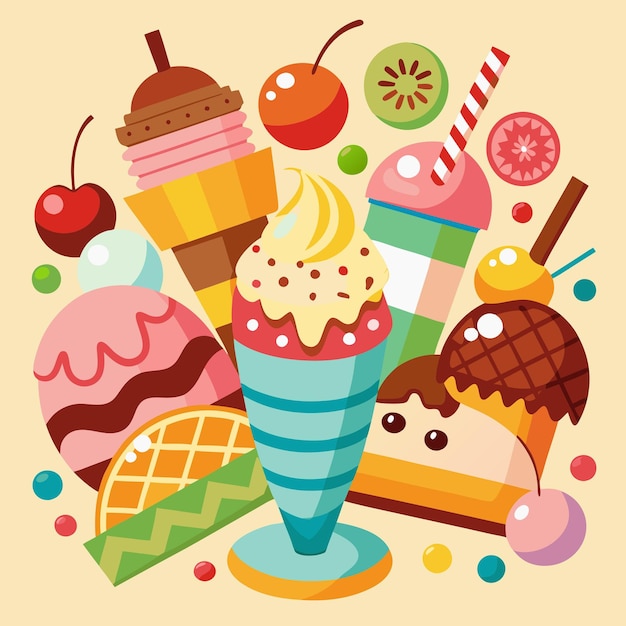 Vector ice cream vector art