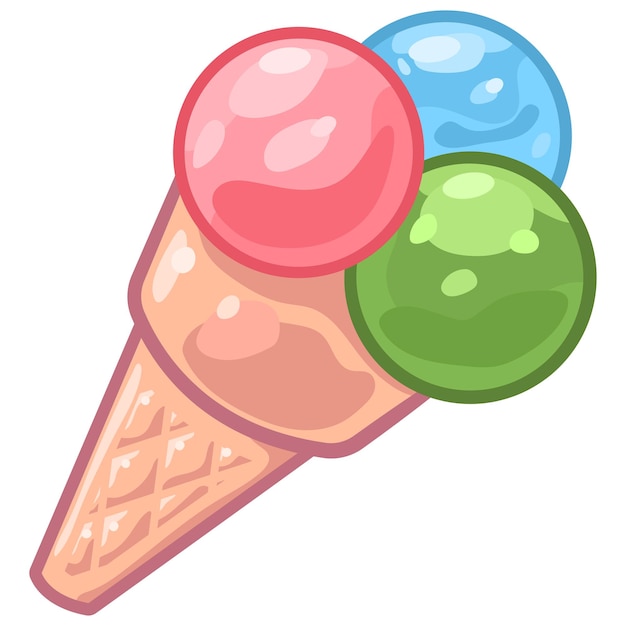 Ice cream vector cartoon illustration isolated on a white background