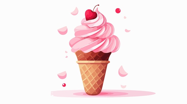 Ice Cream Vector Flat Style Poster Template