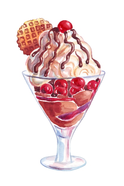 Ice cream Watercolor Vector