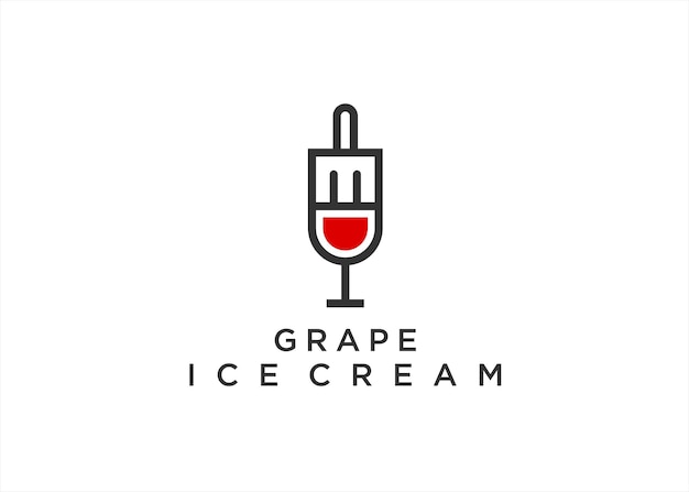 ice cream wine logo design vector illustration