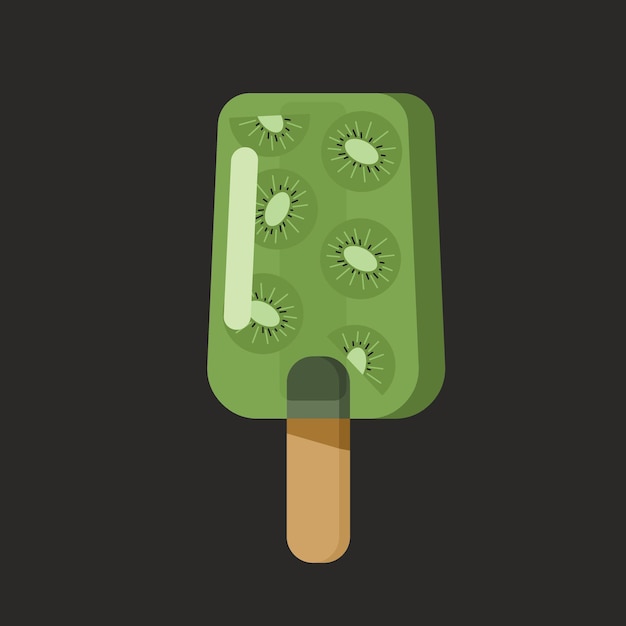 Ice Cream With Kiwi Fruit Food Illustration