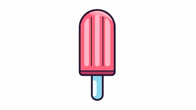 Vector ice cream with a pink ice cream on a white background