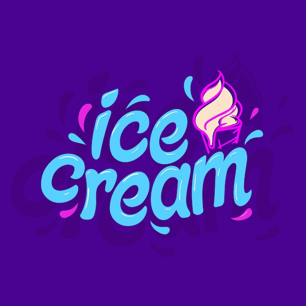 Ice cream wordmark logo concept Custom typography sign