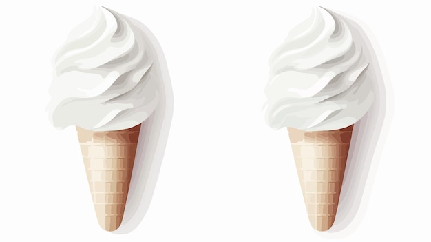 Vector ice creams are shown on a white background