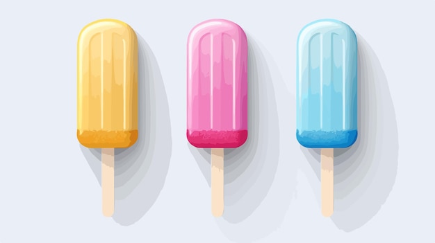 ice creams on a stick with different colors