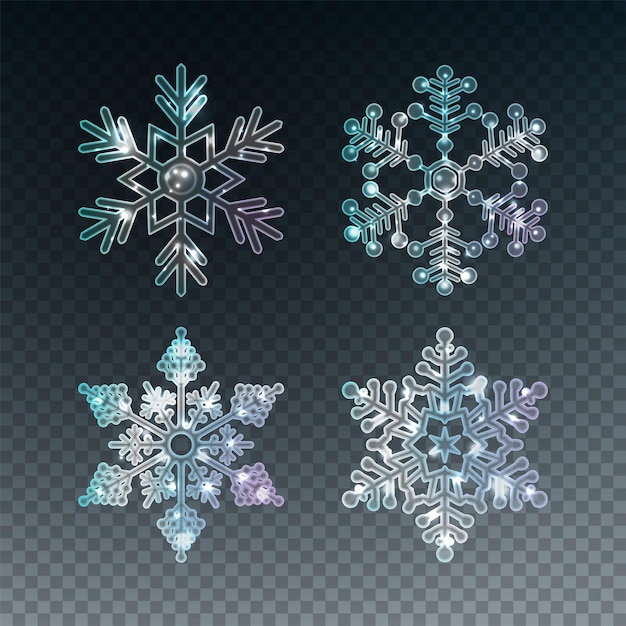 Ice Crystal Snowflakes