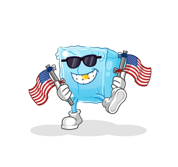 Ice cube american youth cartoon mascot vector